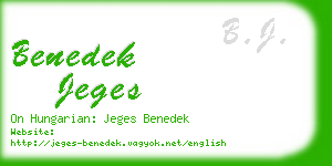 benedek jeges business card